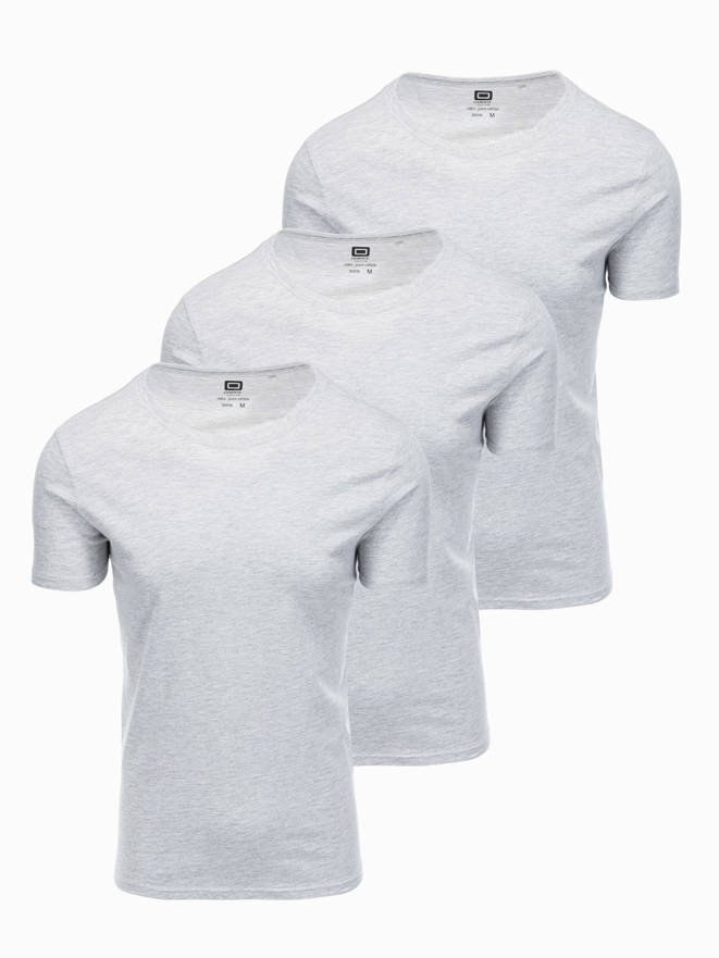 Zestaw koszulek bawełnianych BASIC 3-pak - szary melanż V16 Z30