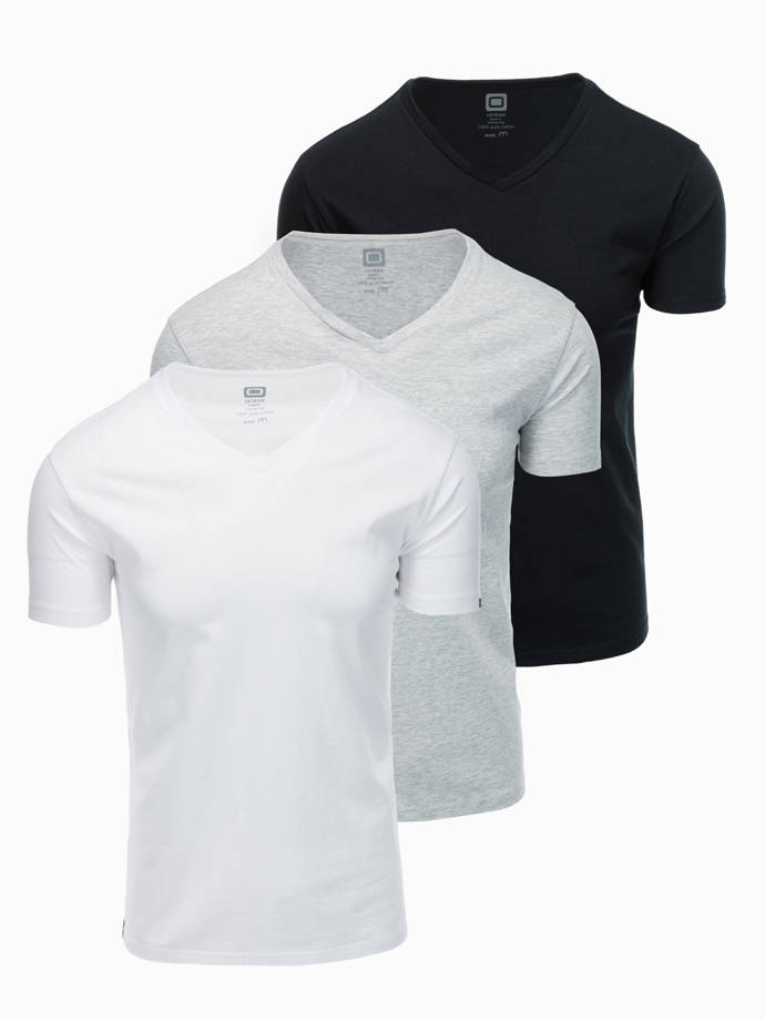 Zestaw koszulek bawełnianych V-NECK 3-pak - mix V11 Z29